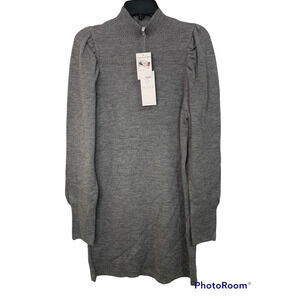 WAYF Womens Lola Sweaterdress Mock Neck Mini grey‎ dress size XS NWT